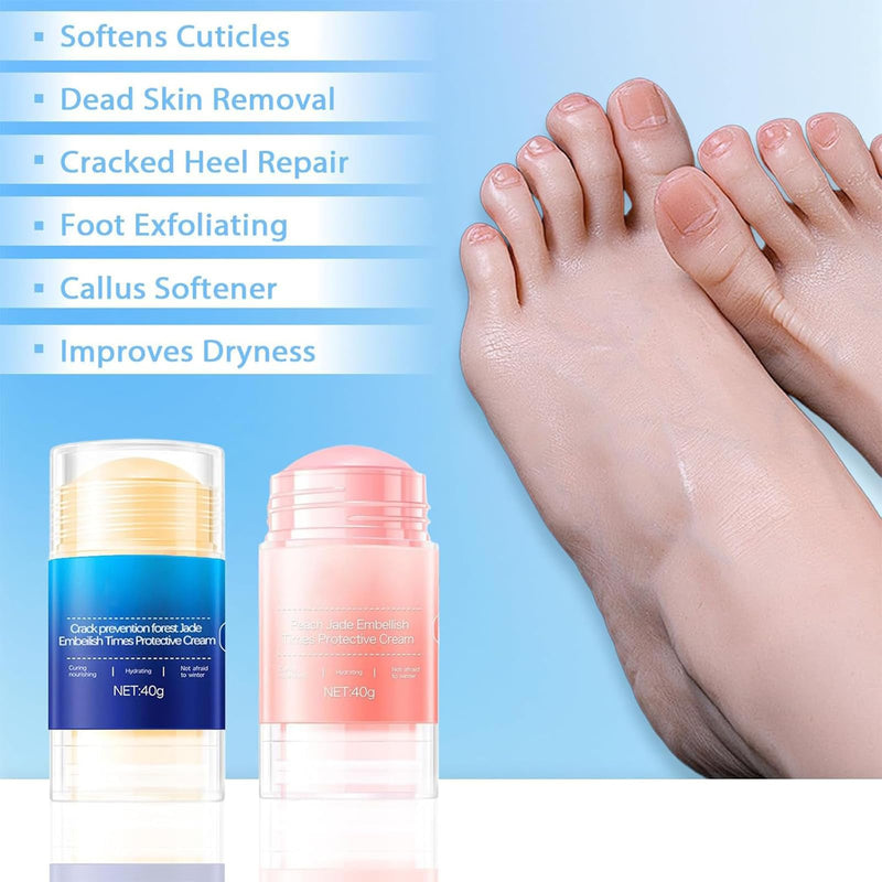 [Australia] - Crack Feet Prevention Stick, Foot Care Cream, Anti Cracked Foot Balm, Softening and Nourishing Creams for Dry, Remove Dead Skin and Moisturize Dry Skin (BLUE+PINK) BLUE+PINK 