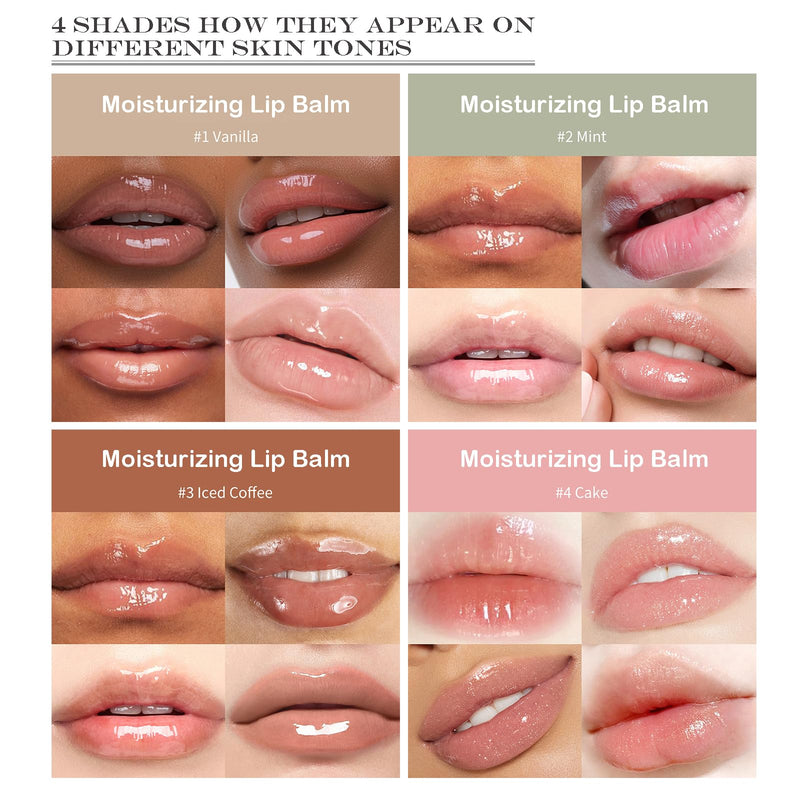 2Pack Summer Lip Balm, Nourishing Lip Butter Glossy Balm, Lightweight Non-Sticky Formula, 2 Trending Shades Vanilla Cake, Daily Hydrating Lip Care for Women & Teens Vanilla+Cake