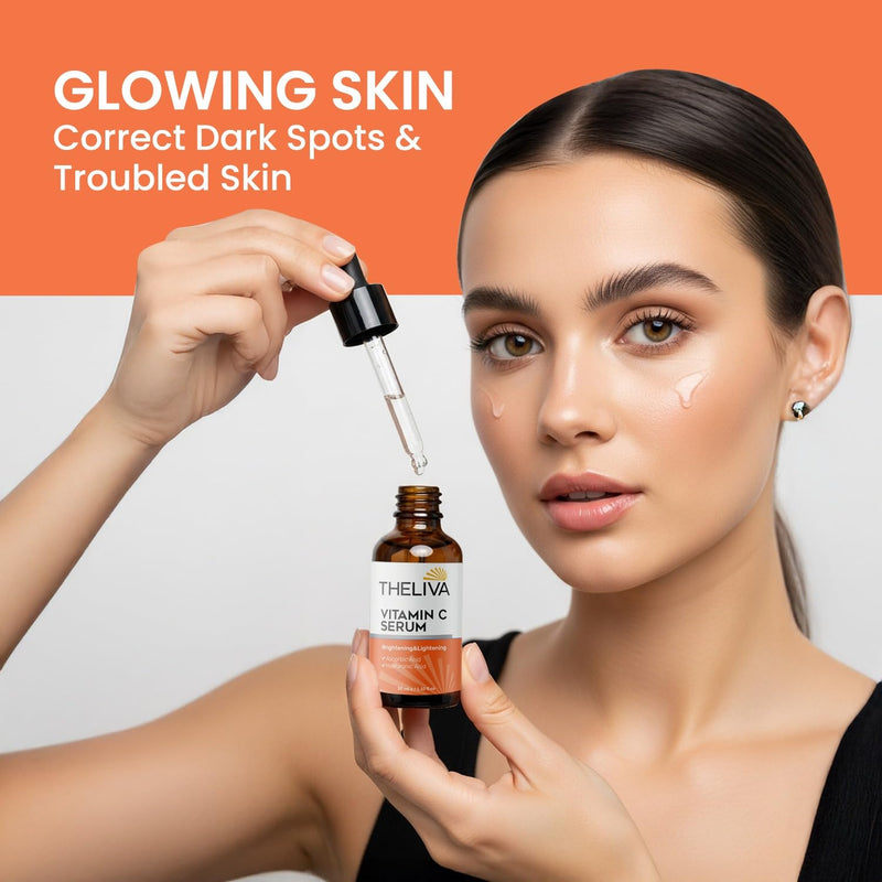 Vitamin C Serum for Face – Brightening & Hydrating with Hyaluronic Acid – Helps Improve Appearance of Wrinkles & Dark Spots – Radiant Skin Support – 1.10 fl oz