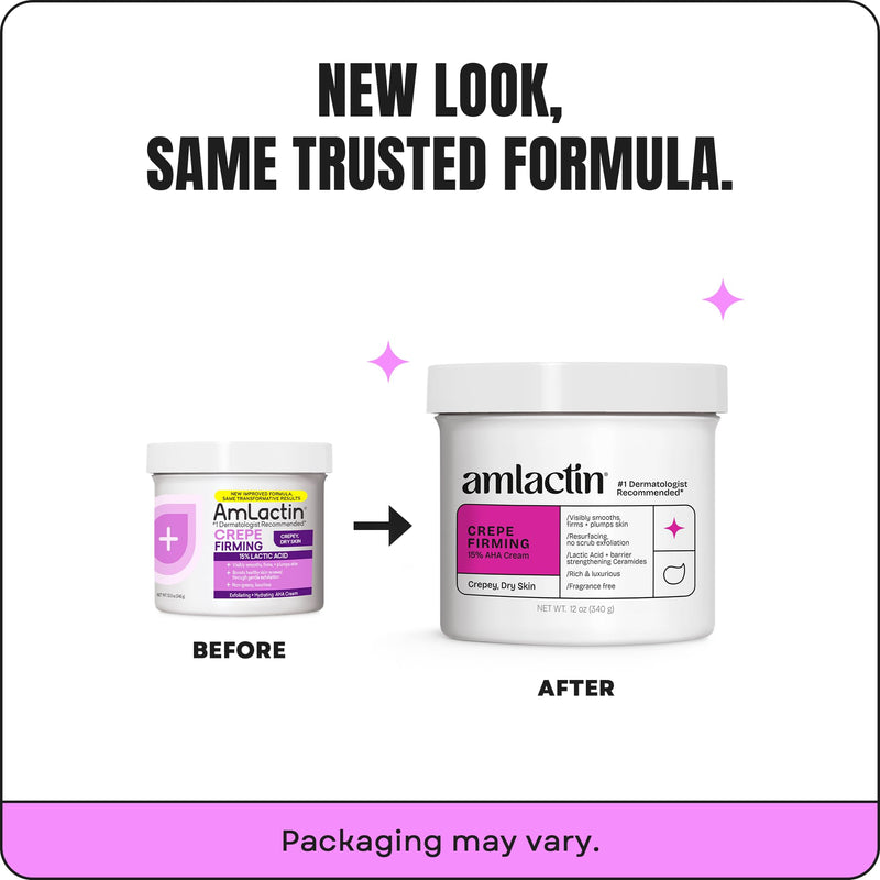 AmLactin Crepe Firming Body Cream, 15% Lactic Acid, 12 oz | 15% lactic acid body cream exfoliates, moisturizes and helps improve the look of crepey skin for firmer-looking texture. Skin Care Agent