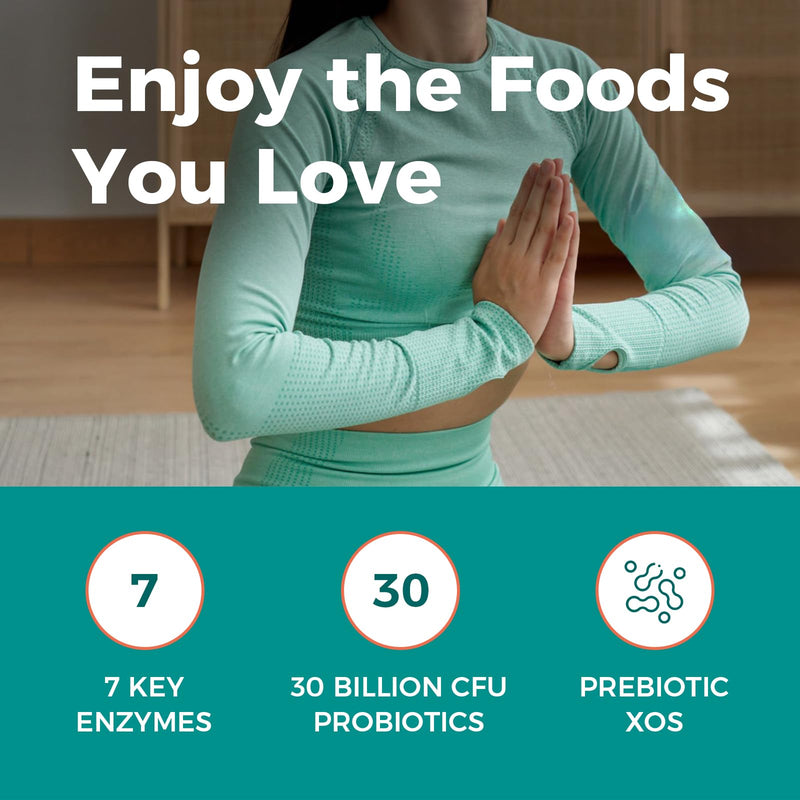 [Australia] - NewRhythm Digestive Enzymes 245 mg, with Probiotics and Prebiotics, Plant Based, 7 Key Enzymes, Digestion, Nutrient Absorption, Protease Amylase & Lipase, 60 Vegan Capsules 
