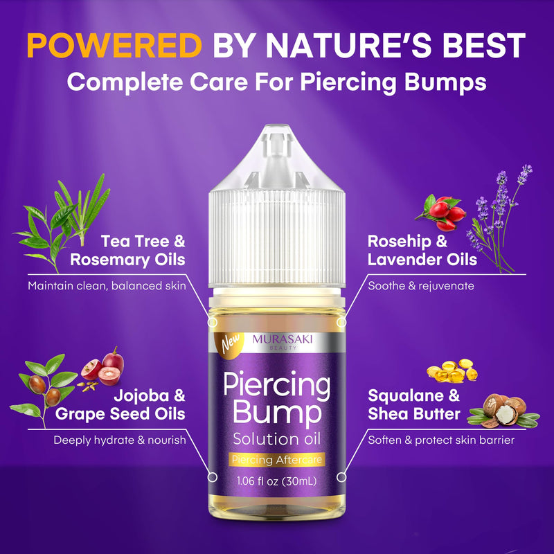 [Australia] - Piercing Keloid Bump Solution Kit | Piercing Aftercare Treatment with Piercing Bump Solution Aftercare Oil (30 mL) + Keloid Bump Removal Gel (20 g) help Softens Scar Tissue & Supports Skin Renewal 