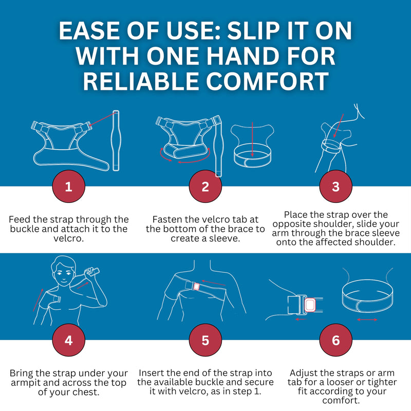 Shoulder Brace for Women & Men – Shoulder Compression Sleeve for Rotator Cuff Relief – Left/Right Support Brace with Pocket for Hot/Cold Pack – Adjustable Sling, Large