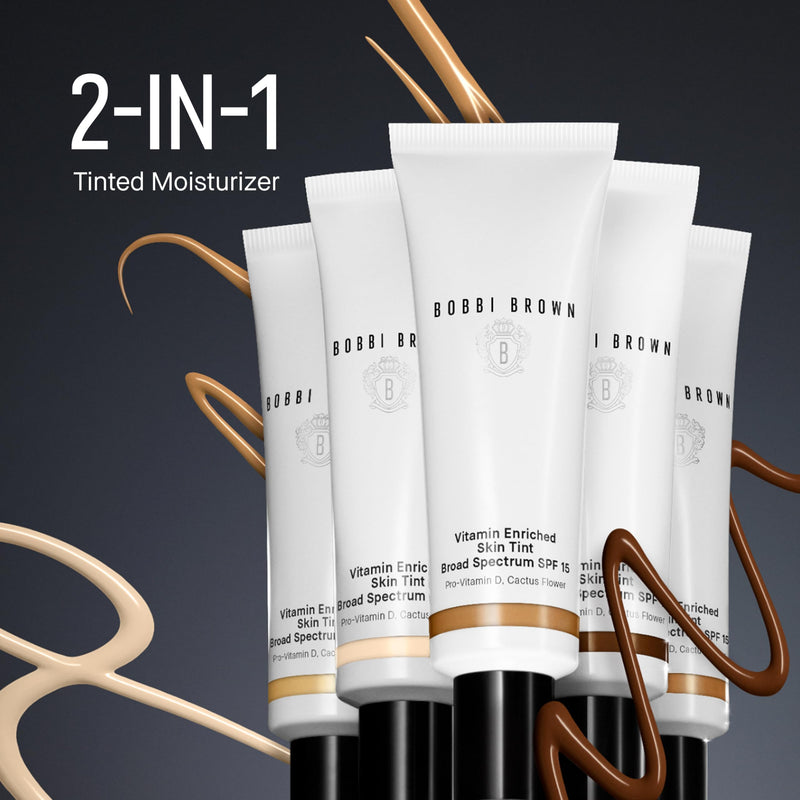 Bobbi Brown Vitamin Enriched Skin Tint SPF 15 | Broad Spectrum SPF Skin Tint | Hydrating Tinted Moisturizer | Vitamins B, C, & E, 1.7 Fl Oz 01 Fair 1 (Lightest Pinky Beige)