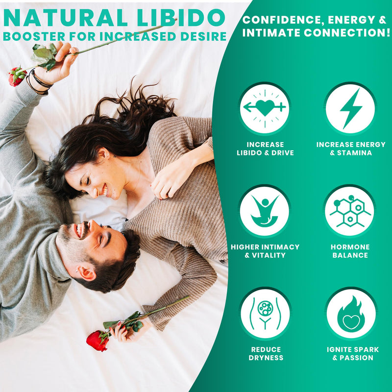 [Australia] - Fast Acting Female Libido Booster | Female Enhancement, Natural Lubrication, Long Lasting, Hormonal Balance | High Intimacy, Increases Drive and Mood with Maca Root, Ginseng, Tribulus, Gingko| 