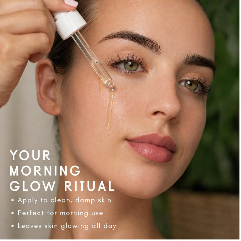 Morning Glow Vitamin C Face Oil – Ultra-Light Facial Oil with Bakuchiol, Camellia (Tsubaki) & Prickly Pear – Lightweight Daily Oil for Soft, Radiant-Looking Skin – 1 fl oz