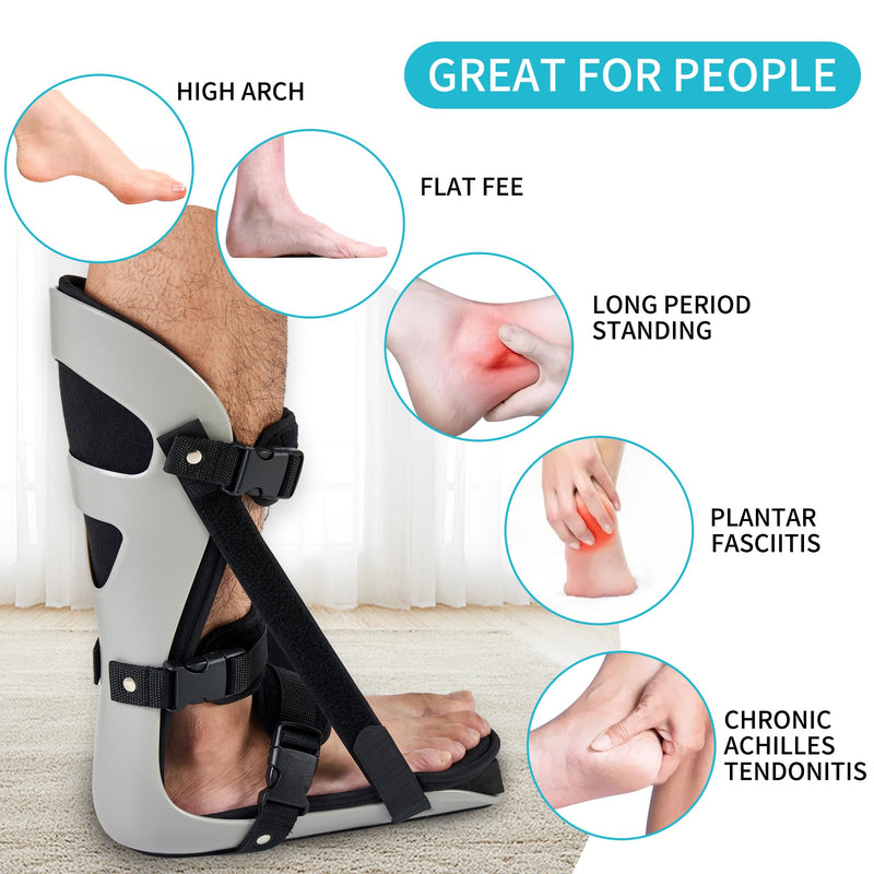 [Australia] - Medibot Sleeping Stretch Boot-Plantar Fasciitis Night Splint Leg Support Brace, Comfortable and Adjustable, Fits Right or Left Foot for Achilles Tendonitis, Heel, Bone Spurs, Calf Stretching(Medium) Medium 