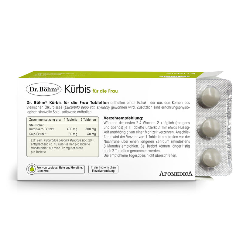 [Australia] - Dr. Böhm pumpkin for women: For the sensitive bladder, highly concentrated pumpkin extract, 60 tablets 