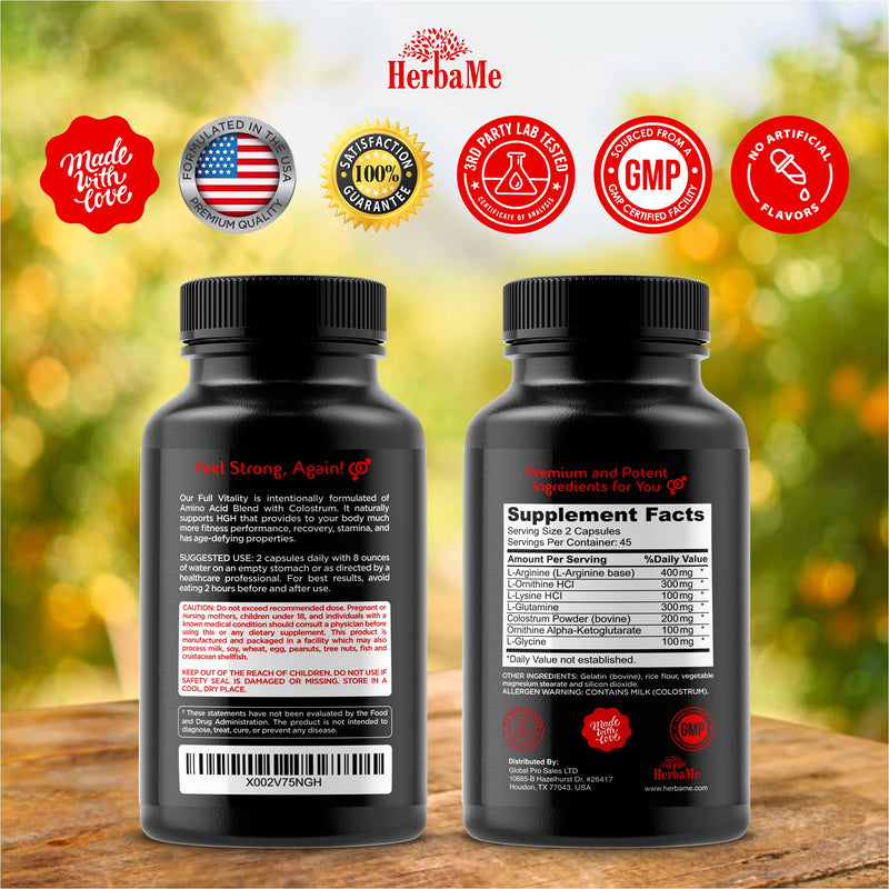 [Australia] - HGH Supplements for Men and Women, 90 Capsules - Naturally Supports Human Growth Hormone, Muscle Building, Muscle Growth Formula, Post Workout Recovery Amino Acid Blend with Colostrum Pills 