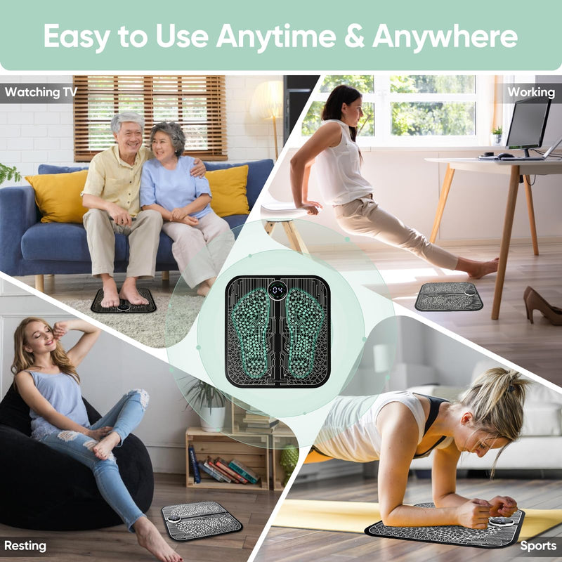 Transcutaneous Electrical Nerve Stimulator for Pain Relief, EMS Foot Massager for Increase Local Blood Circulation,EMS Foot Stimulator Temporarily Reduce Lower Extremity Pain.