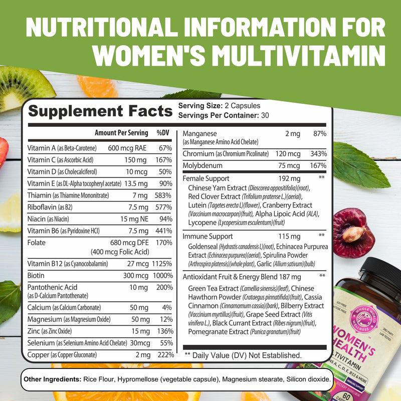 Womens Daily Multivitamins & Pure Saffron Extract Bundle (One Bottle Each). Collectively Supports Holistic Wellness, Boosted Energy, Uplifted Mood. USA Made.