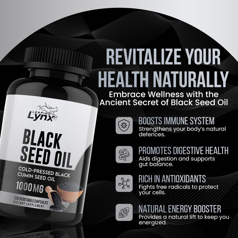 [Australia] - Pure Organic Cold-Pressed Black Seed Oil Capsules - Vegan Non-GMO Pure Nigella Sativa Black Cumin Seed Oil for Beauty Immunity & Overall Wellness Support - Thymoquinone-Rich 1000mg Serving (60 Day) 
