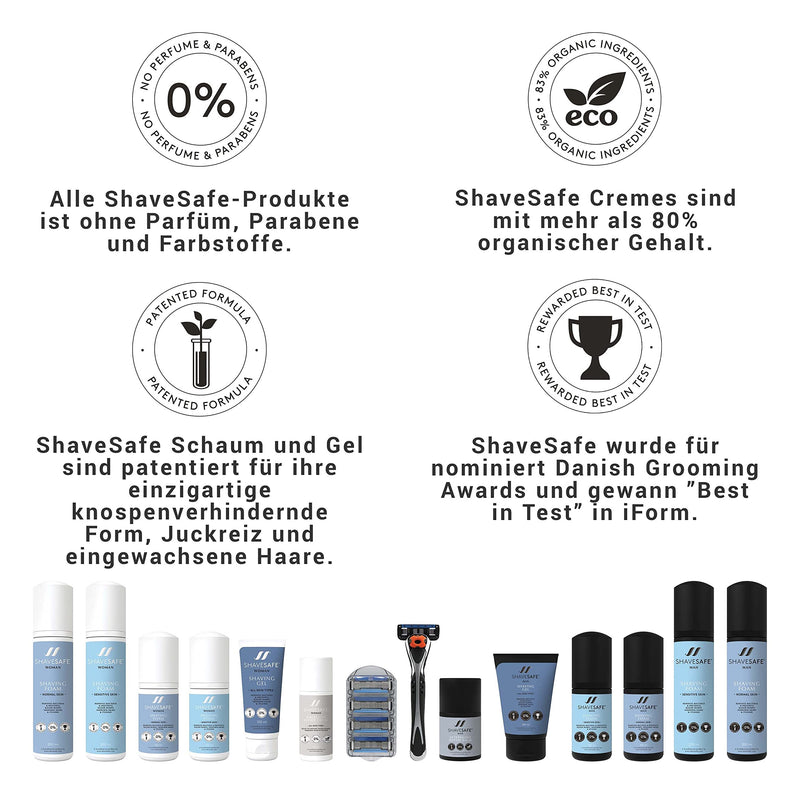 [Australia] - ShaveSafe Men's Shaving Foam (Sensitive Skin, 100 ml) Sensitive Skin 
