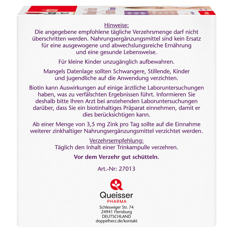 [Australia] - Doppelherz Collagen + Biotin + Ceramides - Biotin, vitamin B2, niacin and zinc support the maintenance of normal skin - 30 drinking ampoules with mango-passion fruit flavor 
