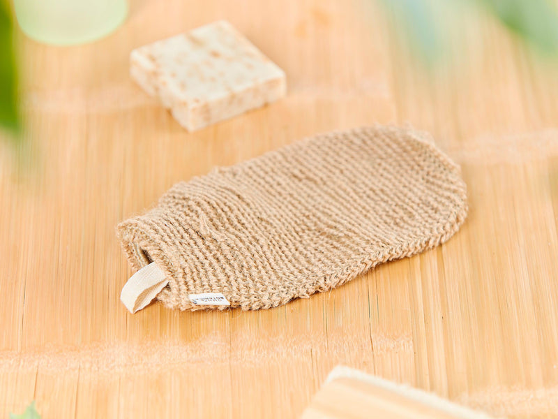 [Australia] - OMNIA BOTANICA - Jute peeling glove - Natural body peeling - Vegetable horsehair glove - Bath glove - Suitable for all skin types - Body massage - Spa - Intensive peeling 
