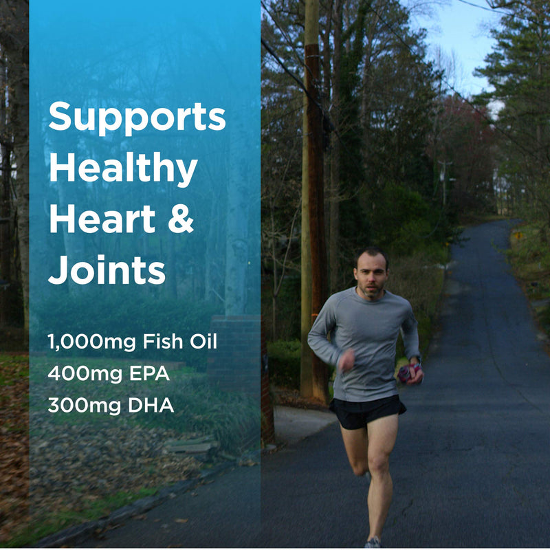 Runner Omega 3 Fish Oil | Helps Support Heart & Joint Health for Running with Omega- EPA & DHA | 1400 mg, 1 Month Capsules for Men and Women | Triple Strength Nutritional Sport Supplement