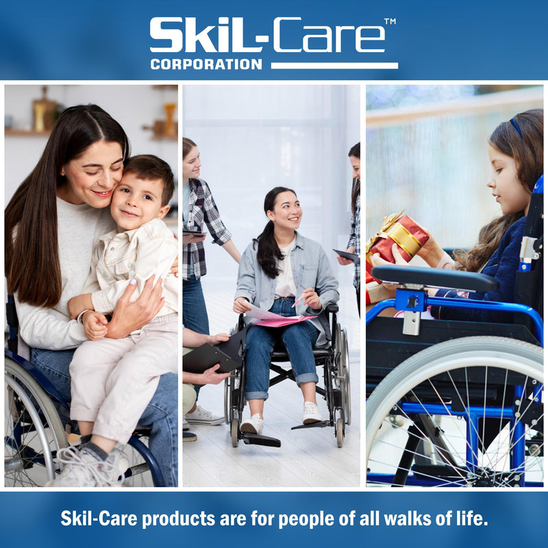 [Australia] - Skil-Care Wheelchair Leg Pad Fits 16"-18" Wheelchairs, Cushioned Foam Support, Prevents Leg Slipping & Enhances Comfort, Easy-to-Clean Vinyl, Standard Size, Black, 703070 16"-18" 