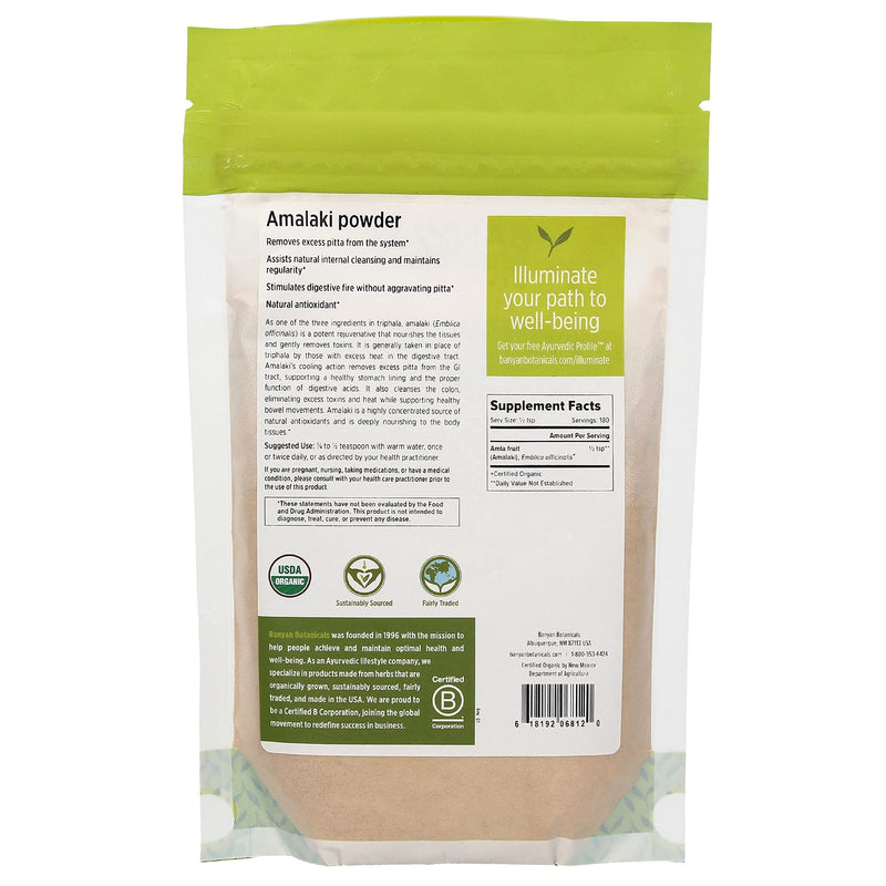 [Australia] - Banyan Botanicals Amalaki Powder – Organic Amla Powder – Nourishing, Gently Cleansing, Supports the Immune System & Promotes Healthy Energy* – 1/2lb. – Non GMO Sustainably Sourced Vegan 8 Ounce (Pack of 1) 