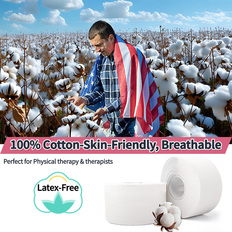[Australia] - Athletic Tape 2 Pack White Sports Tape Athletic Strong-Breathable-Easy Tear-No Sticky Residue Wrist Ankle Tape for Lacrosse Boxing Gymnastics Climbing Soccer Hockey Bat Injuries Medical Athletic Tape 2 Rolls ÔºàWhiteÔºâ 