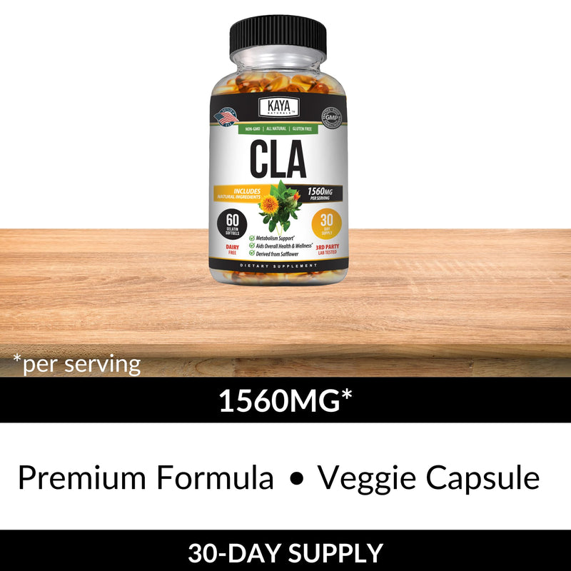 [Australia] - Kaya Naturals CLA Capsules ‚Äì Conjugated Linoleic Acid ‚Äì Non-GMO & Gluten-Free (60 Count (Pack of 1)) 60 Count (Pack of 1) 