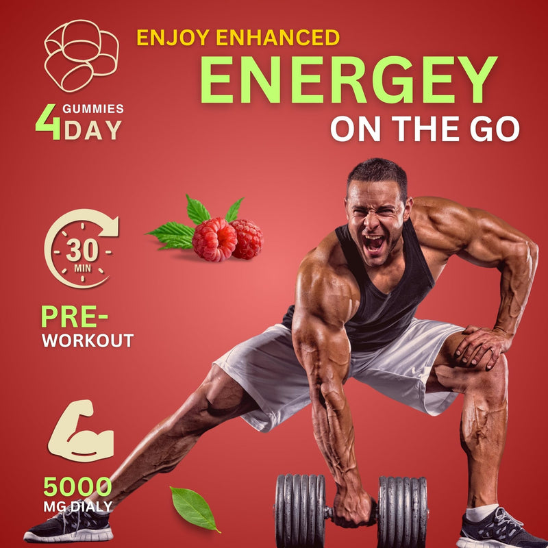 Gene & Good® Creatine Monohydrate Gummies 5000mg- 120 Gummy - Mixed Berry Flavor - Pre-Workout Creatine Gummies for Men & Women - Vegan, Halal, Gluten-Free (Pack of 1)