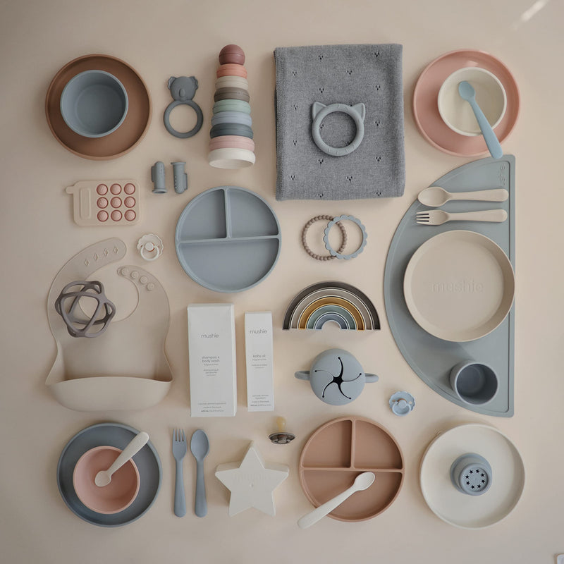 [Australia] - mushie Classic Silicone Suction Plate | BPA-Free Non-Slip Design (Ivory) Ivory 