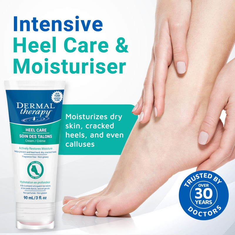 Dermal Therapy - Heel Care Cream, Foot Cream for Dry Cracked Heels, Intense Foot Moisturizer with Urea and AHA, Foot Lotion and Feet Exfoliator with Non-Greasy Formula, 3 o.z. 3 Fl Oz (Pack of 1)
