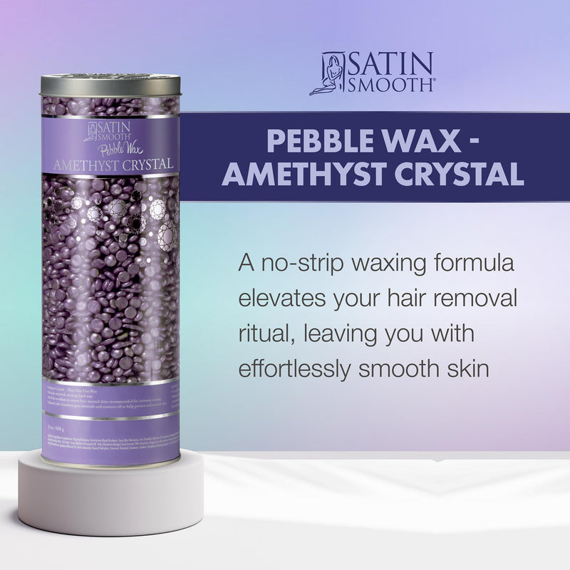 [Australia] - Satin Smooth Amethyst Crystal Flex Hard Wax Beads – Thin-Film Pebble Hard Wax for Sensitive Skin & Fine to Medium Hair, 23 oz 