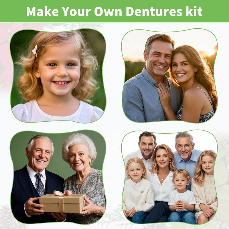 [Australia] - DIY Denture Kit - Top & Bottom Fake Teeth with Comfort Fit for Everyday Use, Natural-Looking Emergency Replacement Solution (Universal Sizing)-KAZ3 
