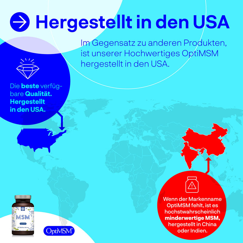 [Australia] - Kala Health - OptiMSM® (methylsulfonylmethane) tablets high dosage, 99.9% pure MSM sulfur Laboratory tested production without additives in the United States 180 