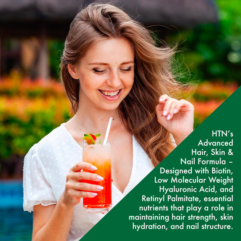 Health Thru Nutrition Skineu Hair, Skin & Nails+ Gummies | Biotin 5000mcg, Hyaluronic Acid, Retinyl Palmitate | Beauty Support - Strength & Hydration | Strawberry Piña Colada Flavor | 60 Gummies