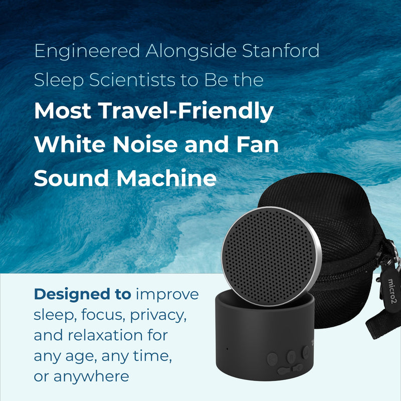 [Australia] - Adaptive Sound Technologies LectroFan Micro2 & Carrying Case for LectroFan Micro2 - Portable Bluetooth Speaker - Compact Sound Machine for Travel - Black Sound Machine & Black Case 