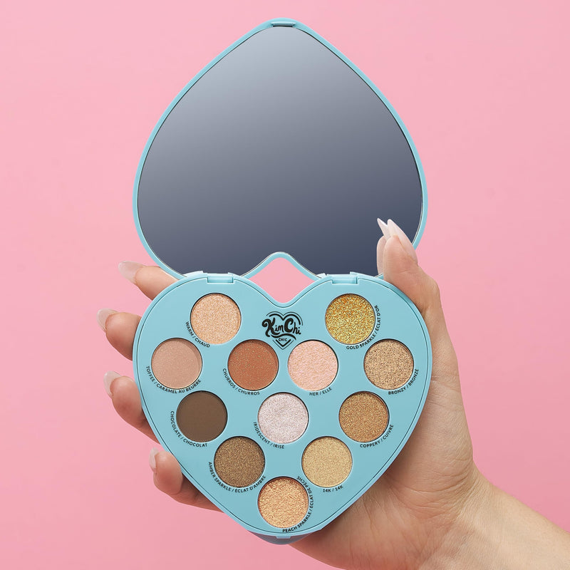 [Australia] - Kimchi Chic Spinning Hearts Love Eyeshadow & Pigment Palette - 12 Shades for Soft Glam to Bold Looks, Long Lasting, Blendable, Cruelty Free, Partner in Crime 0.3 oz 02 Partner In Crime 
