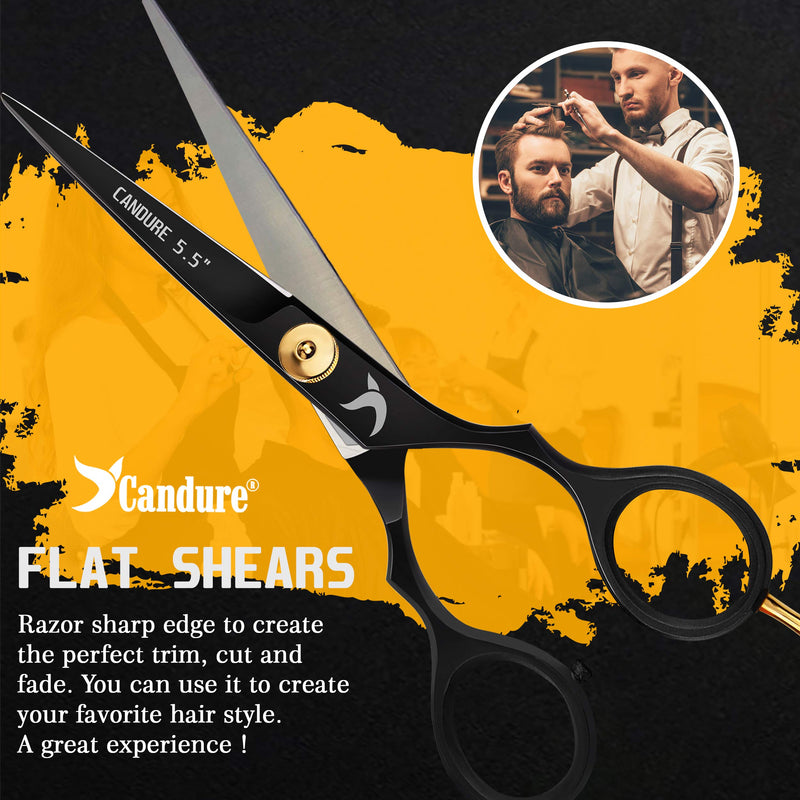 [Australia] - Candure Hairdressing Scissors Professional Hair Cutting Scissors Sharp Premium Perfect Haircut Hairdressing Scissors Stainless Steel Hair Scissors for Men, Women, Children and Adults 5.5 Inches 