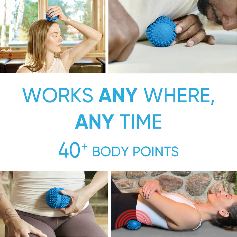 Dr. Cohen’s Heatable Deep Tissue Massage Ball - acuBall Trigger Point Massage Therapy for Myofascial Release and Exercise - Effective Back Massager Ball for Targeted Pain Relief Acuball Large - Blue