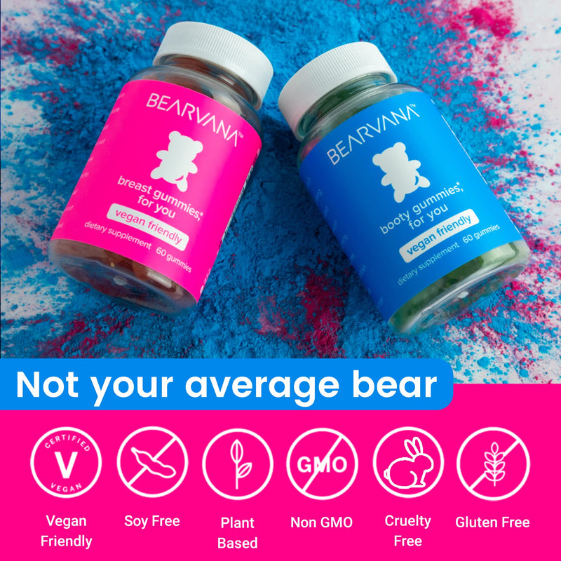 BEARVANA Top & Peach Support Women's Multivitamin Gummies, 120 CT(Berry) | Plant-Based Multivitamin Supplement for Women's Daily Wellness Support, Vegan-Friendly, Gluten-Free, Cruelty-Free and Non-GMO Combo Pack