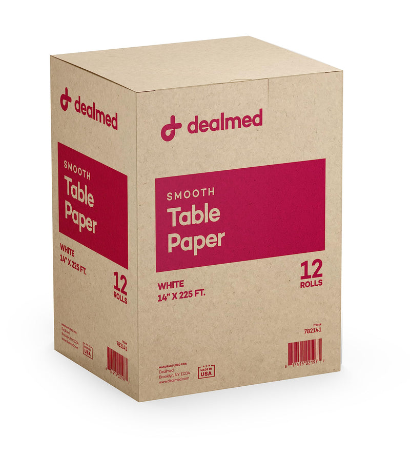 Dealmed Pregnancy Test and Table Paper Bundle | Includes (25 Tests) HCG Urine Cassette Pregnancy Test and (12 Rolls) 14.5" x 225' Smooth Exam Table Paper