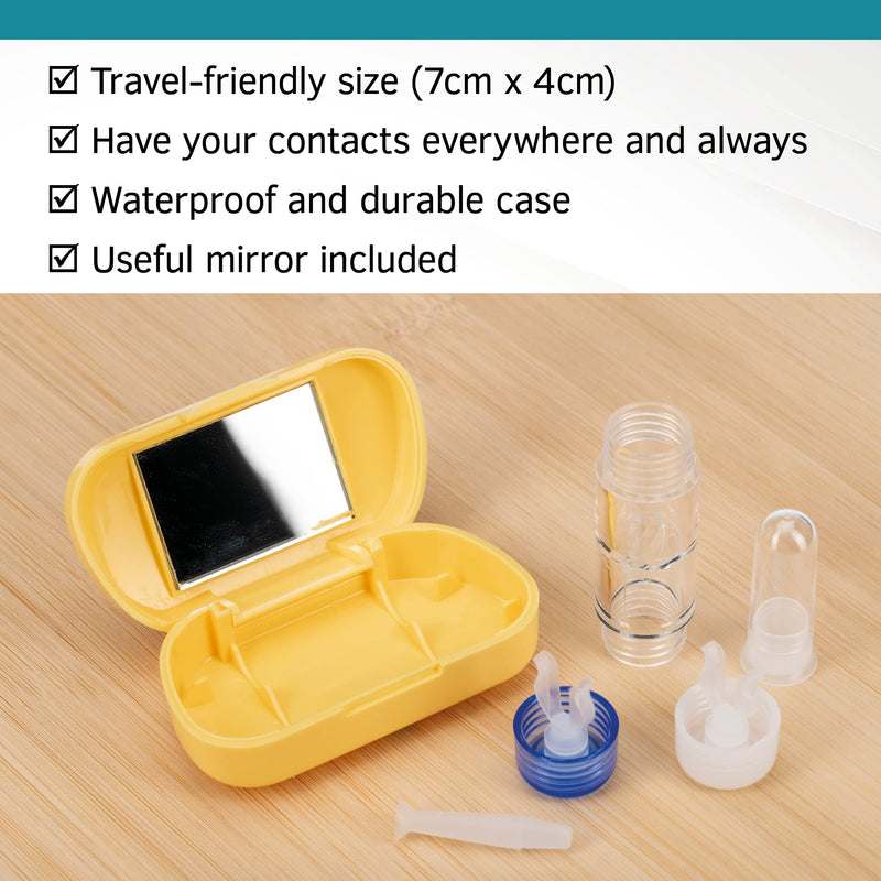 [Australia] - SPORTS WORLD VISION Travel Set Yellow RGP Hard Contact Lenses Mirror RGP Case and Contact Lens Sucker 