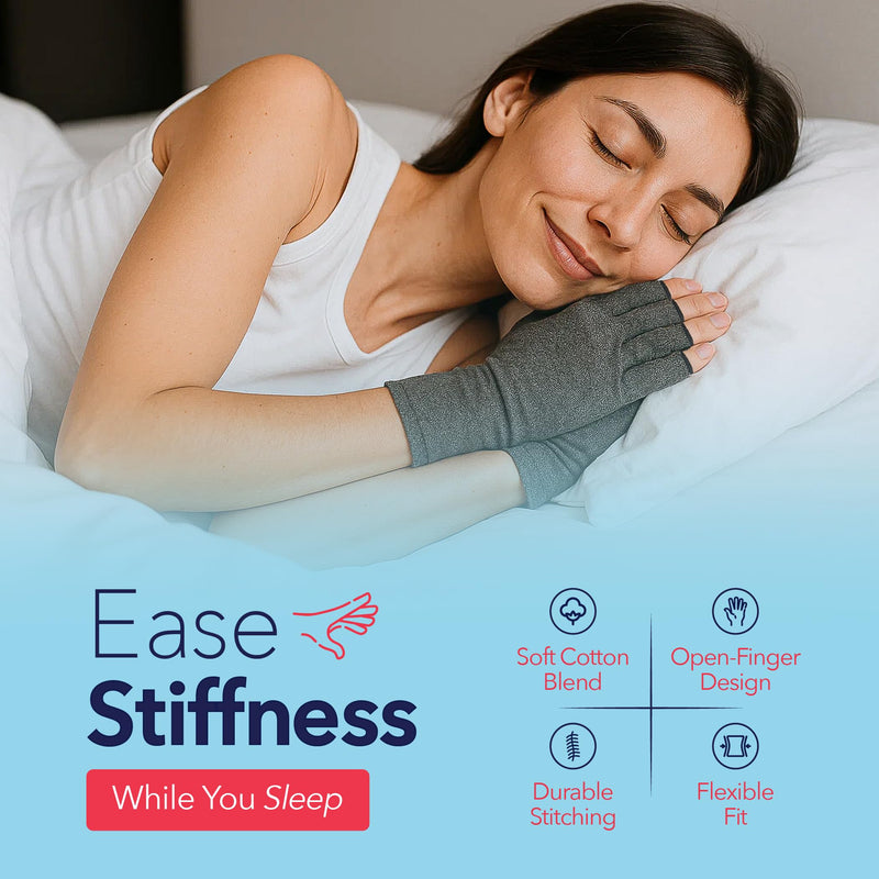 Doctor Developed Arthritis Gloves For Women & Men - Compression Fingerless Gloves - Compression Gloves For Pain Relief, Arthritic Joint Relief & Carpal Tunnel With Dr Handbook, 2 Pairs (M) Medium Gray - 2 Pack