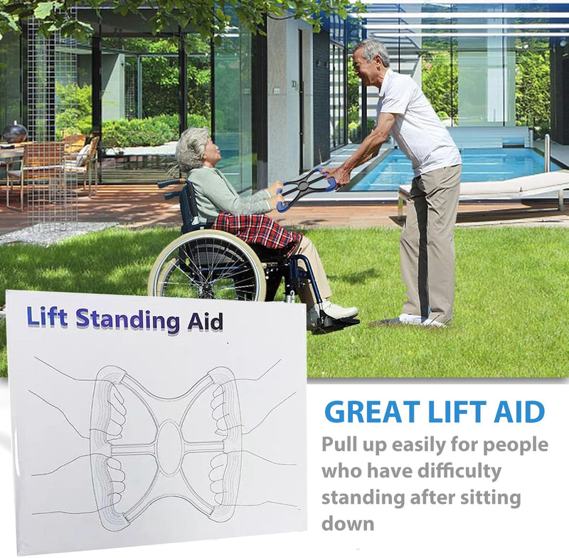[Australia] - 10.8" Standing Aid and Handicap Bar with Non Slip Handles Fall Assist Devices 450 Lbs Weight Capacity, Portable Mobility for Elderly Senior Patients, Disable and Caregivers Blue 