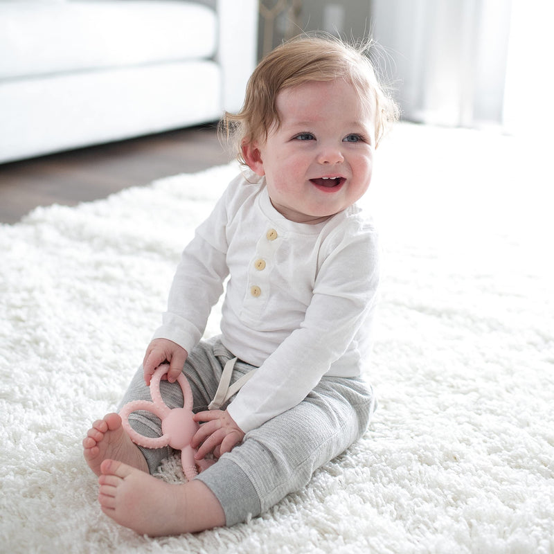 [Australia] - Dr. Brown's Flexees Pink Bunny, Soft 100% Silicone Baby Teether, BPA Free, 3m+ Bunny, Pink 