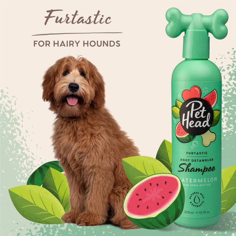 Furtastic Dog Shampoo | Watermelon Scent | Dog Shampoo for Smelly Dogs | Knot Detangler | Care for Long, Tangly Curls & Coats | Vegan | Gentle Formula for Puppies | Made in USA | 16 fl. oz. - PawsPlanet Australia