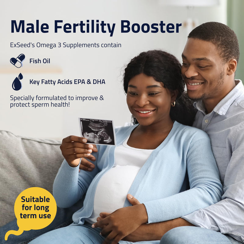 Omega 3 Fish Oil Capsules High Strength for Men – 2000mg DHA + EPA – Fertility Supplements for Men – Heart & Brain Support – Vitamins for Male Fertility – 60 Softgels Omega 60 count (Pack of 1)