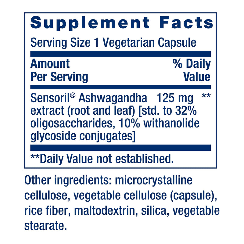 Life Extension Vitamin D3 5000 IU, Ashwagandha - Stress Relief, Focus, Memory, Mood Support - Non-GMO Supplement Bundle 60 Count (Pack of 1) Vitamin D3 + Herbal Supplement, 00888
