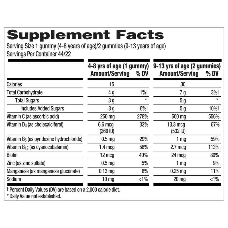 [Australia] - Emergen-C Kidz Immune+ Immune Support Dietary Supplements, Flavored Gummies with Vitamin C, B Vitamins and D for Support, Fun-Tastic Fruit - 44 Count 44 Count (Pack of 1) 