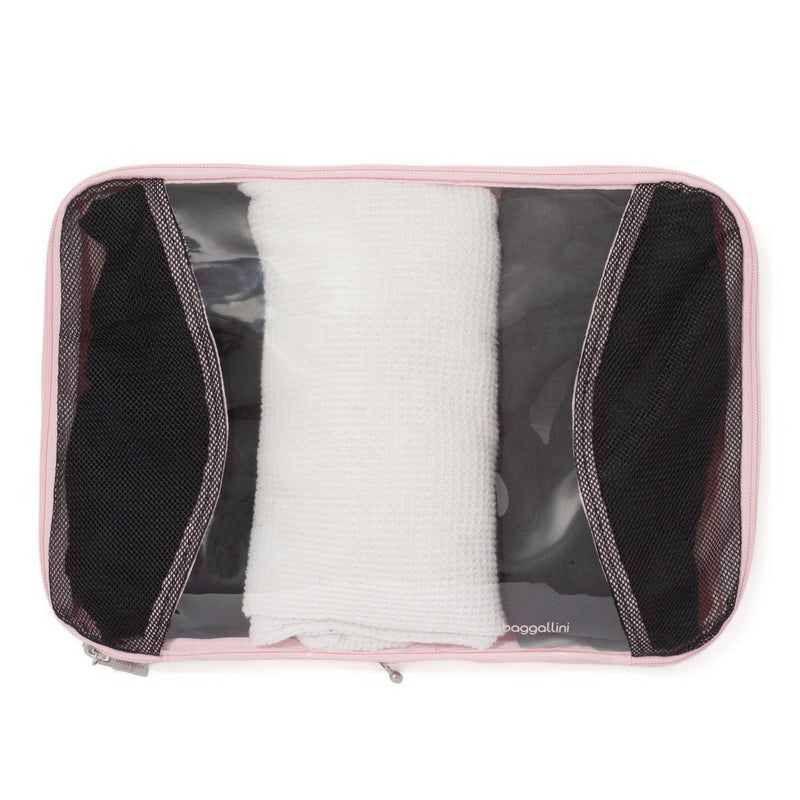 Baggallini Compression Cube 3-piece set - Lightweight Compression Packing Cubes for Travel One Size BAGG PINK