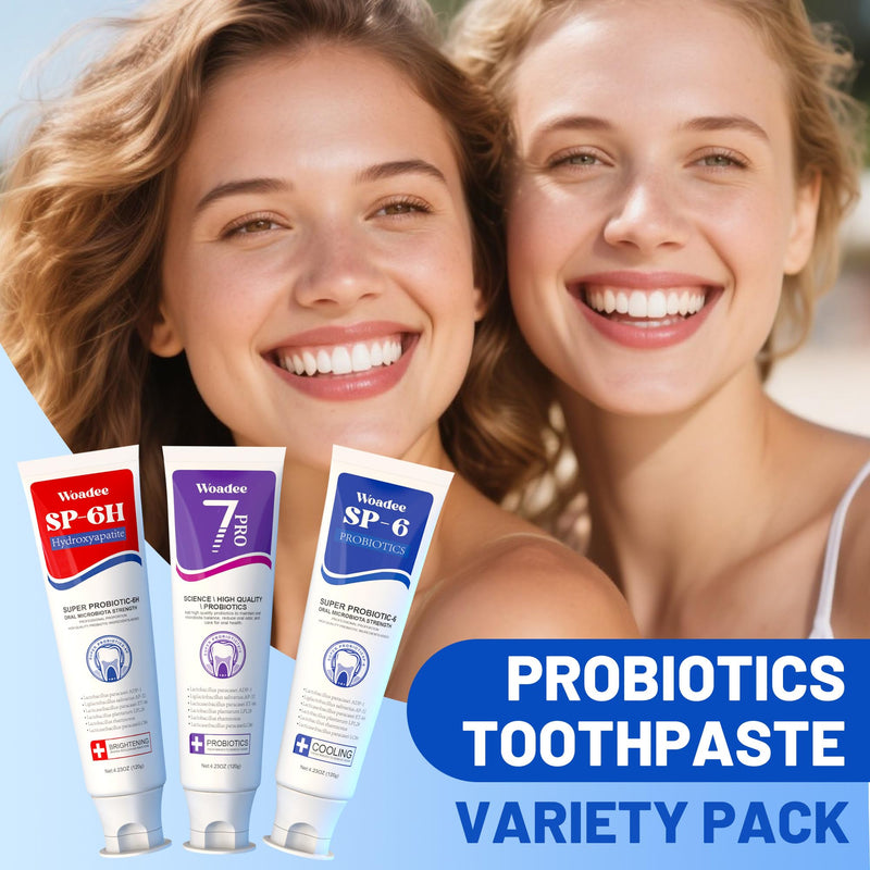 [Australia] - SP-6 Toothpaste Set, 6 Probiotics for Whitening & Cooling Fresh Breath, 7- Pro Intense Whitening, Fluoride-Free, Safe for Enamel, Deep Brigthtening & Freshness (2 Tubes, Blue+Purple) D: SP-6+7Pro 4.6 Ounce (Pack of 1) 