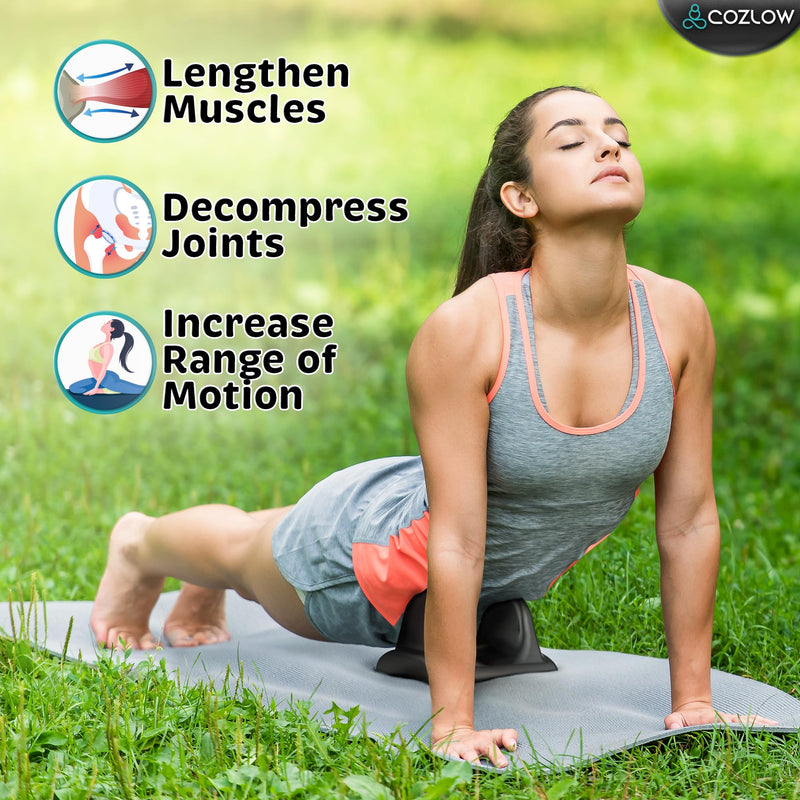 [Australia] - COZLOW Psoas Release Massage Tool, Back & Hip Flexor Muscle Stretcher, Deep Tissue Massage Tool for Myofascial Release, Trigger Point Massager for Pain Relief & Quick Recovery Black 