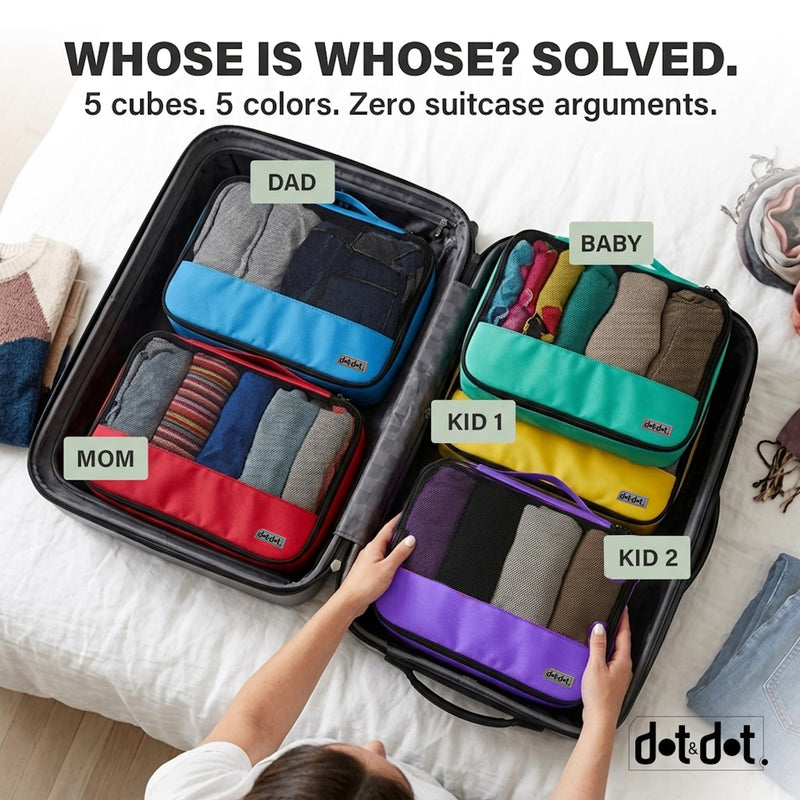 Dot&Dot Leak Proof Travel Bottles Large Packing Cubes for Travel