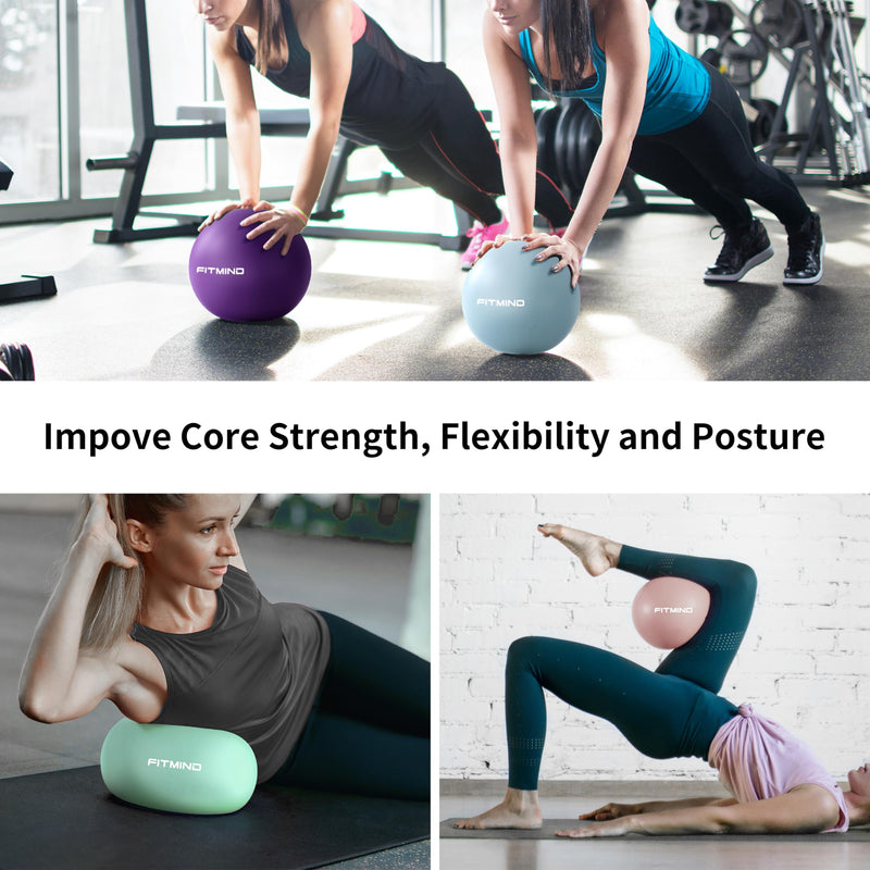 [Australia] - Pilates Ball 10 Inch Anti-Burst Slip Resistant Small Exercise Ball Mini Yoga Ball for Fitness, Core Training, Physical Therapy, Balance, Stability, Stretching 200kg 440lbs Capacity Pink 